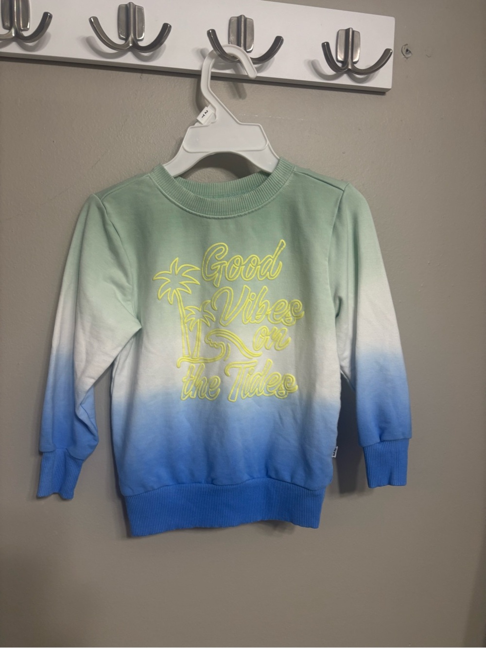 Little Sleepies Ombré Good Vibes on the Tides Sweatshirt. 2T